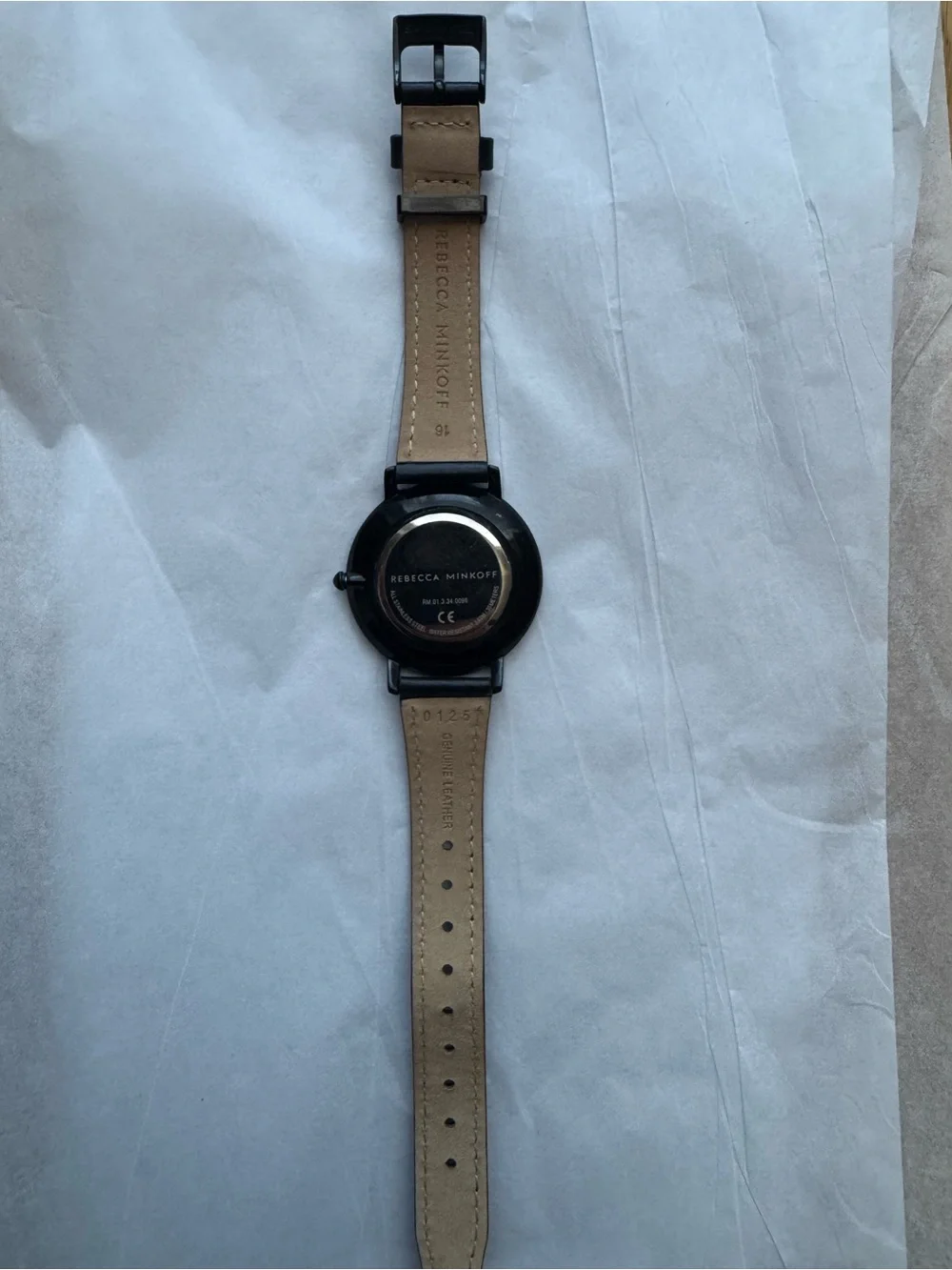 Rebecca Minkoff Black Leather & Black Dial Watch